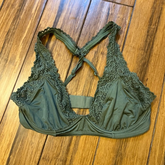 aerie Other - 🦋2/$15🦋 Aerie Olive Green Satin and Lace Bralette